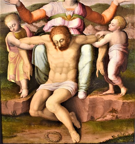 "Pietà" huile sur table XVIème siècle